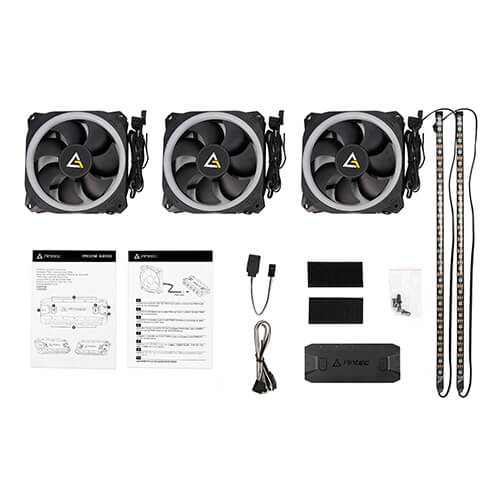 Antec Prizm 120 ARGB Fans (3 in 1 Pack) with Fan Controller & ARGB LED Strips